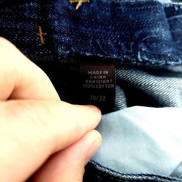 Bill Blass Blue Denim Whiskering Stone‎ Wash Mid Rise Jeans 38/32 - Picture 6 of 8